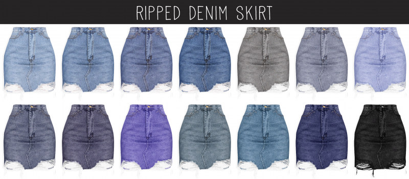 Галерея мода Юбка Ripped Denim Skirt #1